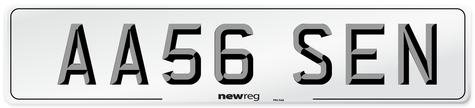 AA56 SEN Number Plate from New Reg
